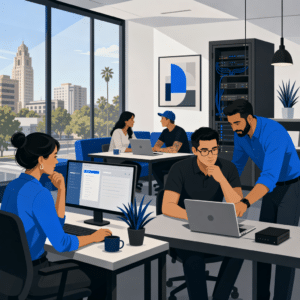 Home 8 Roosevelt neighborhood Fresno business team working with responsive managed IT support